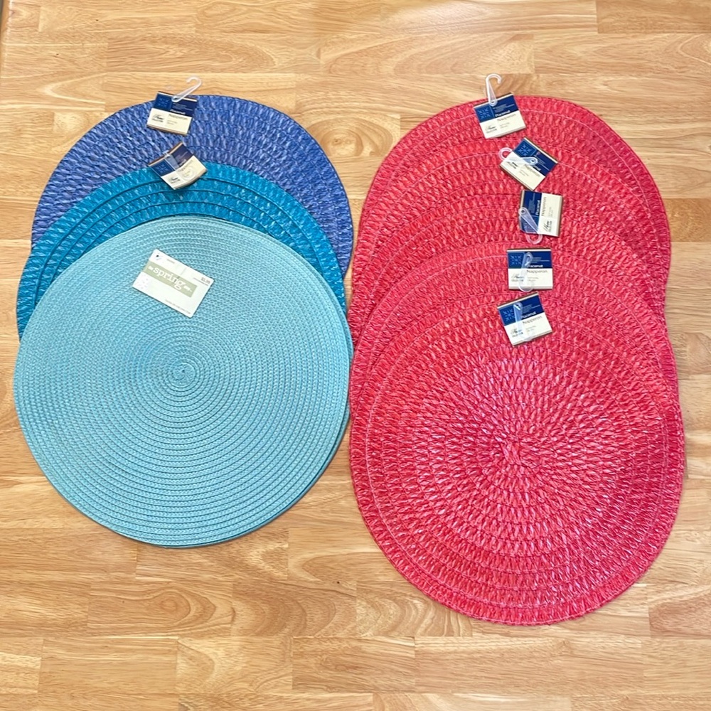 Napperon Home Collection & Spring Shop Round Placemats Assorted Bundle of 9 NWT
